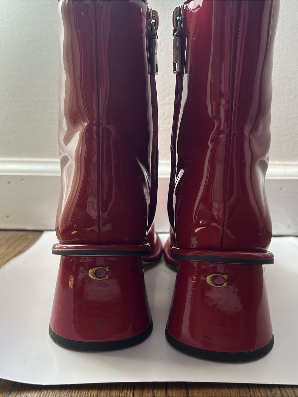 COACH womens Gigi Patent Leather Bootie - Picture 11 of 16
